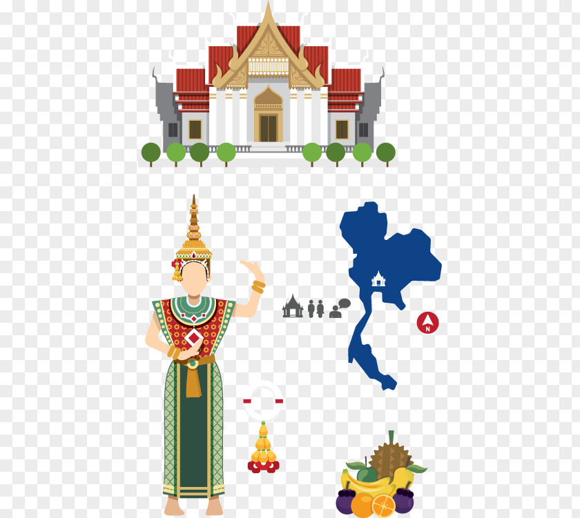 Thailand Travel Flat Material Royalty-free Clip Art PNG