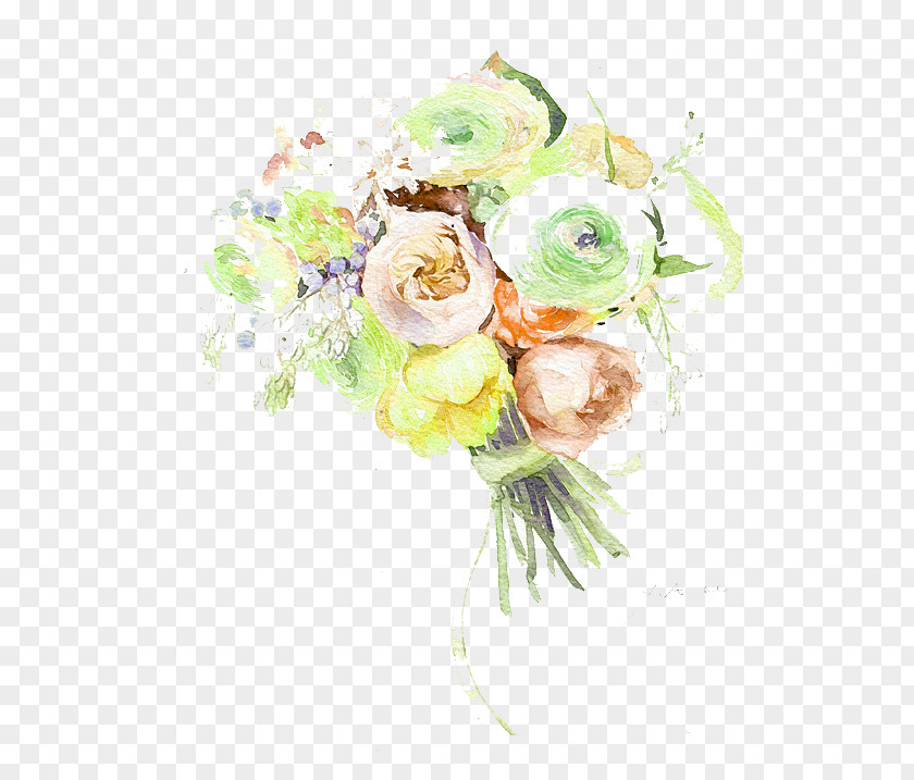 Watercolor Flowers Art Illustration PNG