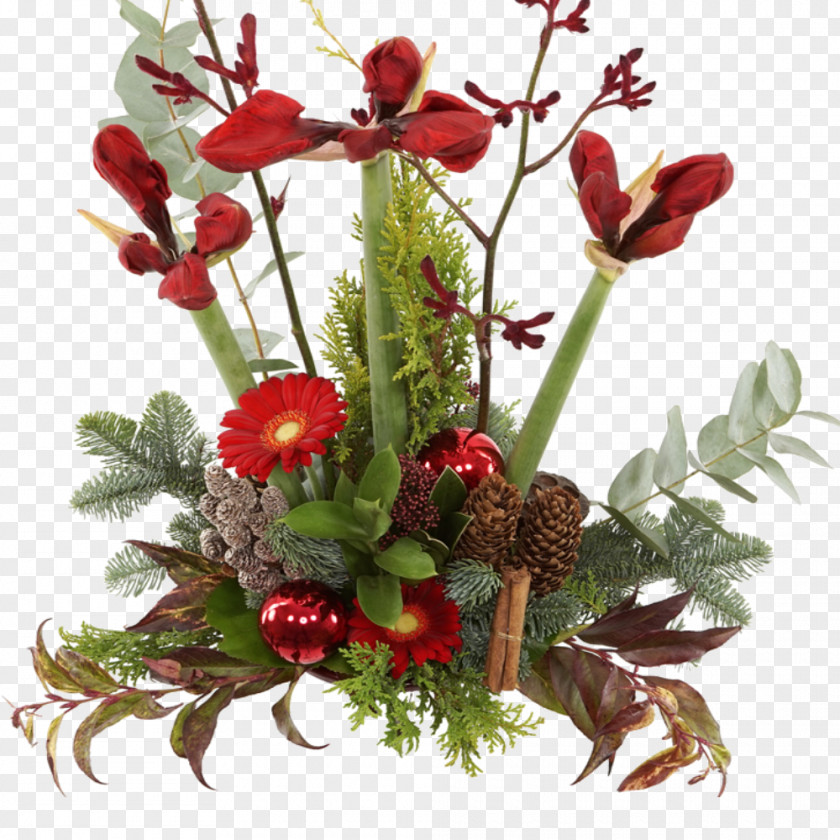 Santa Claus Floral Design Cut Flowers Gift Kerststuk PNG
