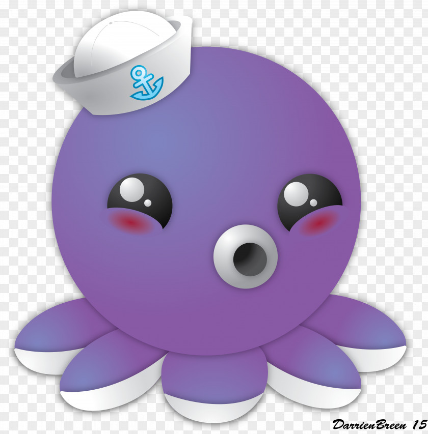 Cute Octopus Purple Animals Preet Thind PNG