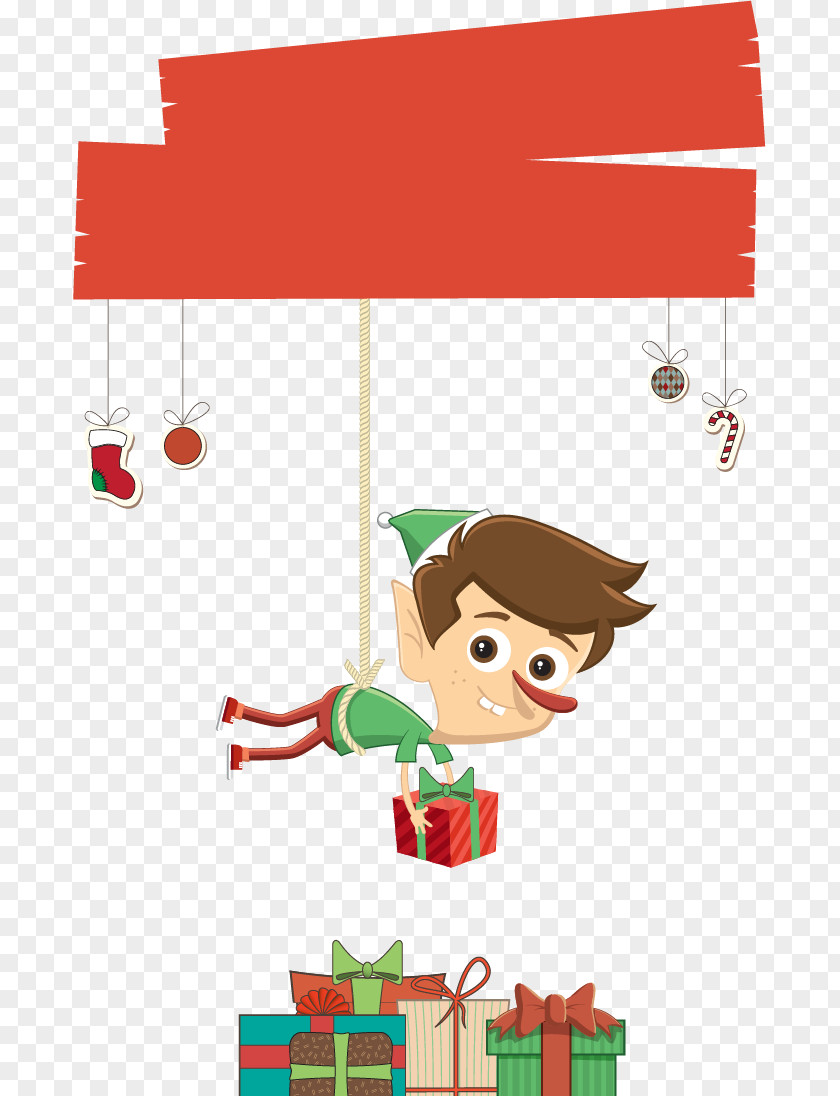 Elf Holiday Gifts Santa Claus Gift Illustration PNG