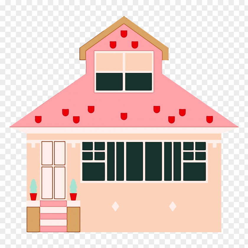 Playhouse Building Pink House Property Home Dollhouse PNG