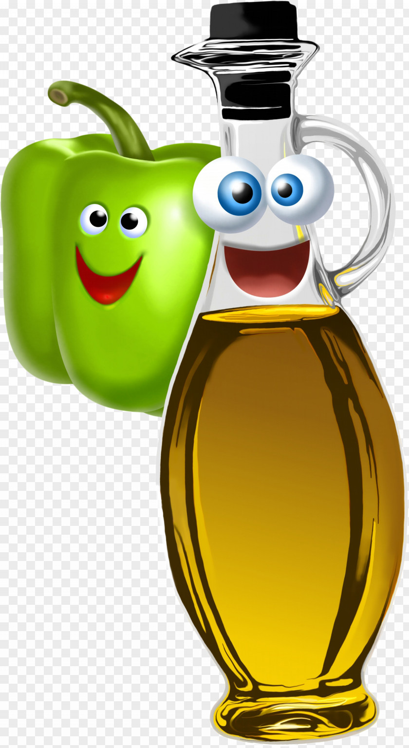 Green Pepper And Olive Oil Bottles Vegetable Fruit Clip Art PNG