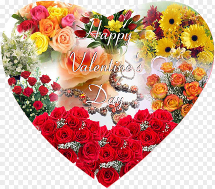 Happy Valentines Day Valentine's Flower Bouquet Heart Gift PNG