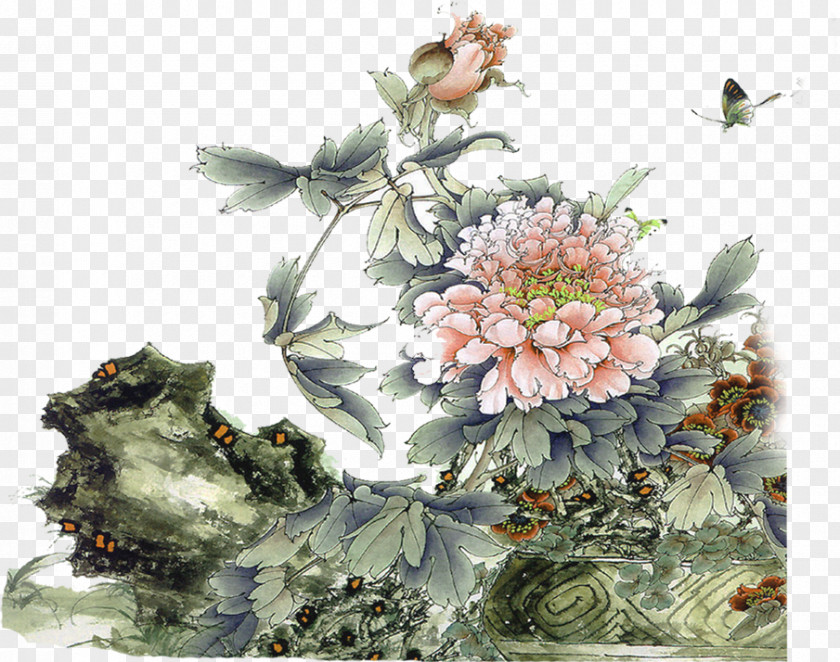 Peony China Chinese Painting Art Minhwa PNG