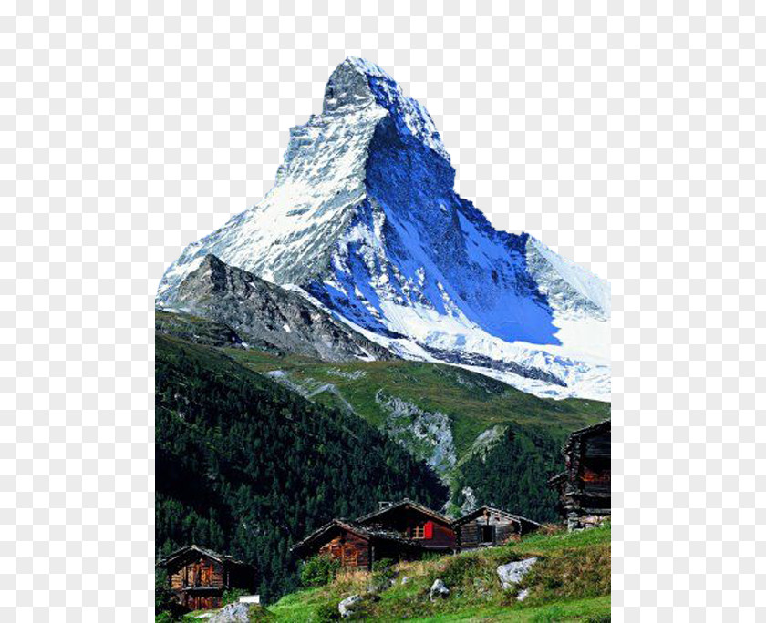 Snow Mountain Peak Swiss Alps Gornergrat Zmutt Matterhorn Rhine Falls PNG