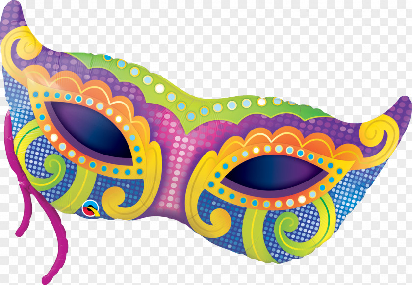 Carnival Mardi Gras Mylar Balloon Mask Party PNG