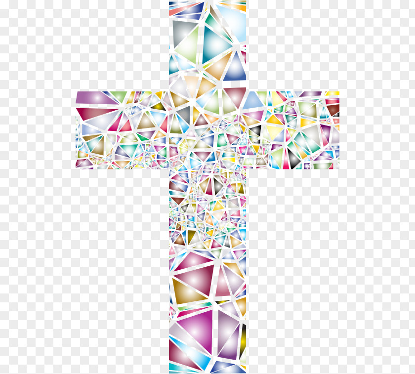 Window Stained Glass Christian Cross PNG