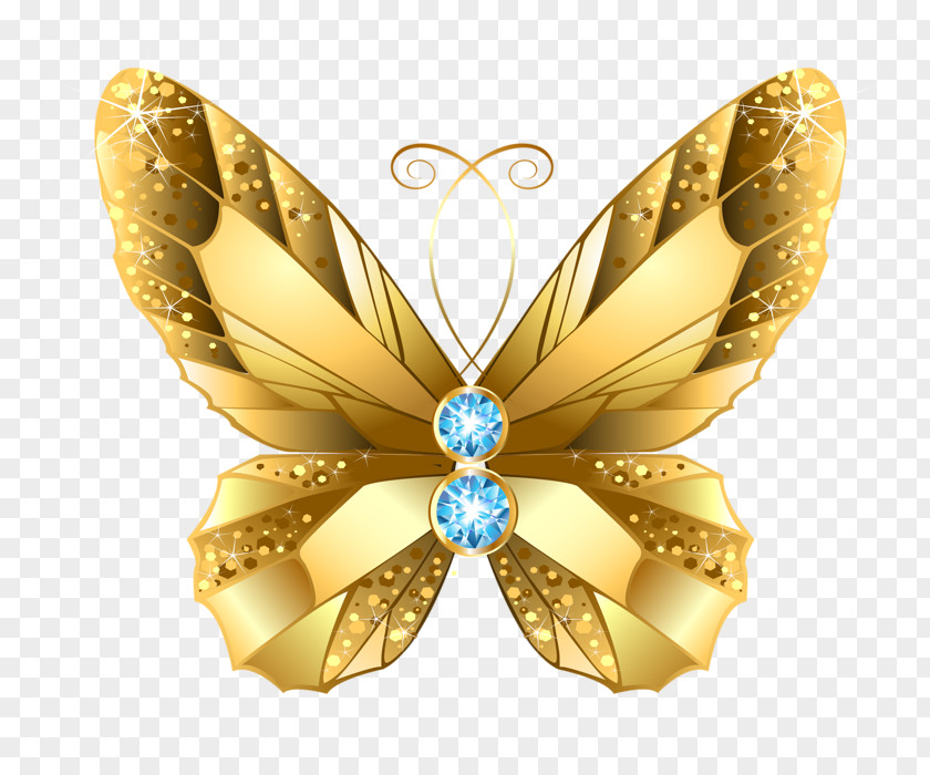 Gold Butterfly Moths Clip Art PNG