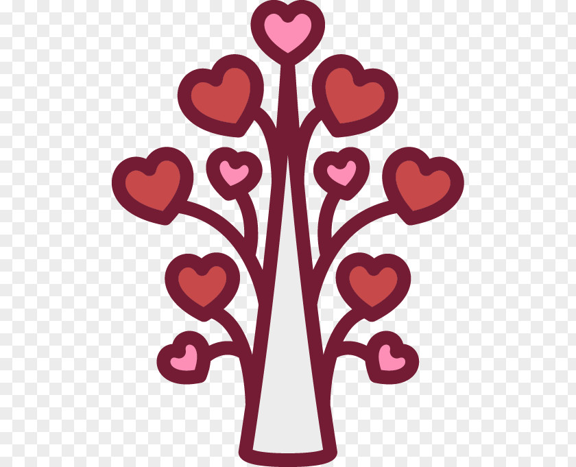 Hand Drawn Heart-shaped Pattern Tree Heart Icon PNG