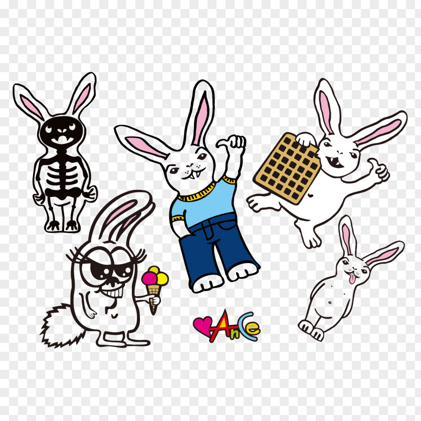 Vector Funny Bunny Rabbit Clip Art PNG