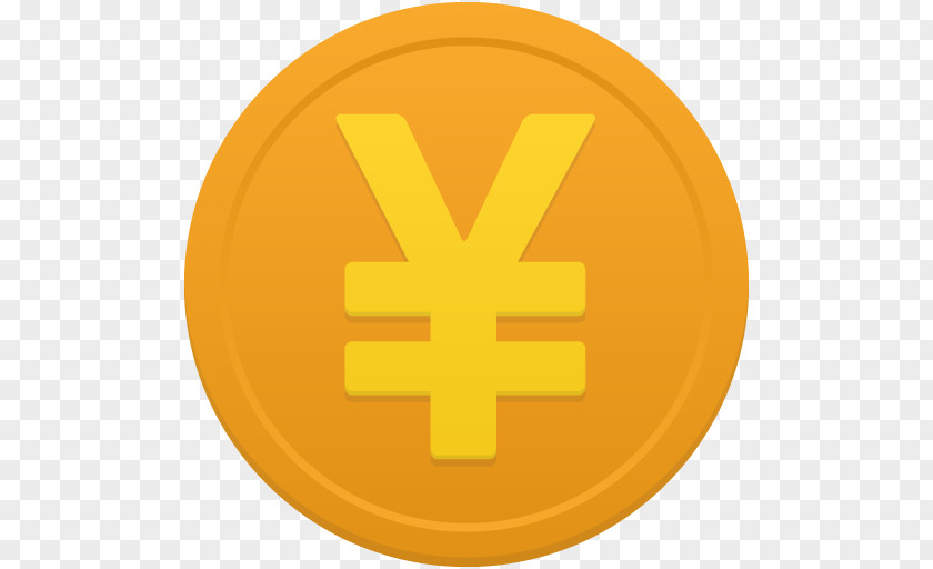 Coin Yuan Symbol Yellow Orange Circle Font PNG