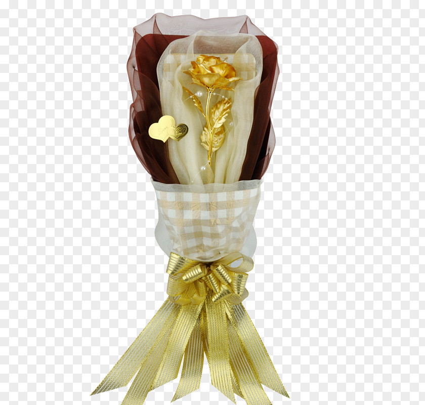 Golden Rose Bouquet 24k Gold Beach Gift Mothers Day PNG