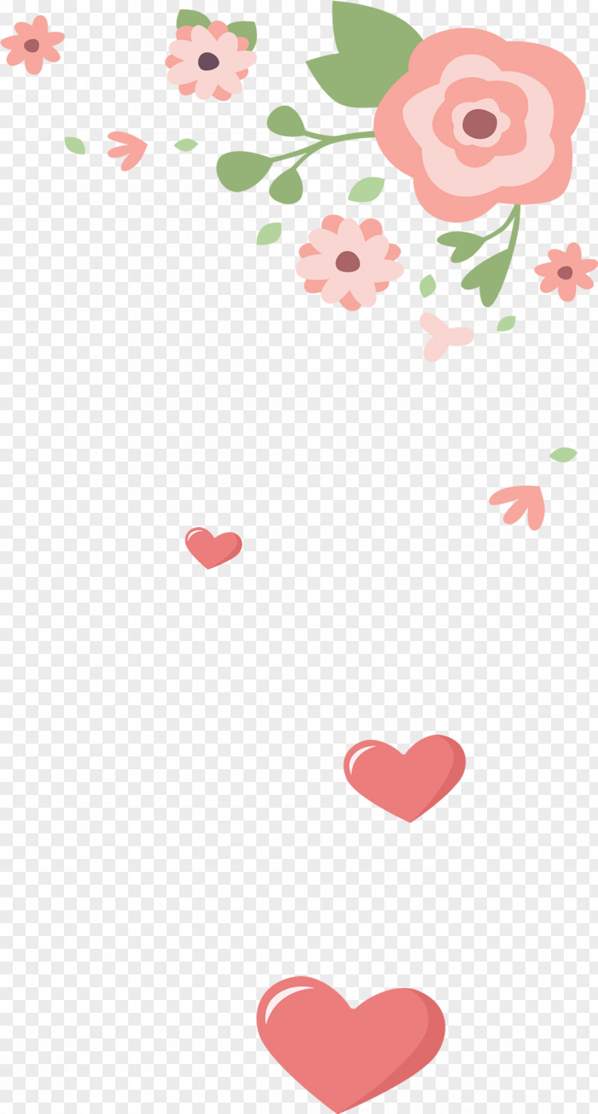Heart background Flower Pattern PNG