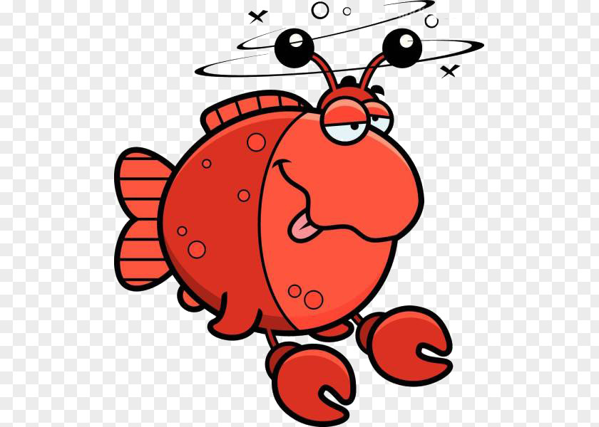 Cartoon Fainted Fish Crab Sadness Illustration PNG