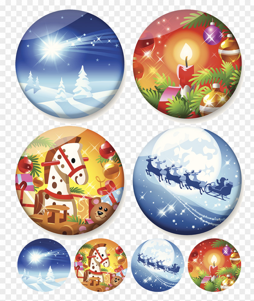 Christmas Cartoon Label Design Ornament Sphere PNG