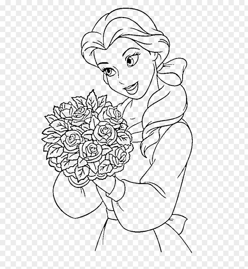 Disney Princess Belle Ariel Coloring Book Drawing PNG