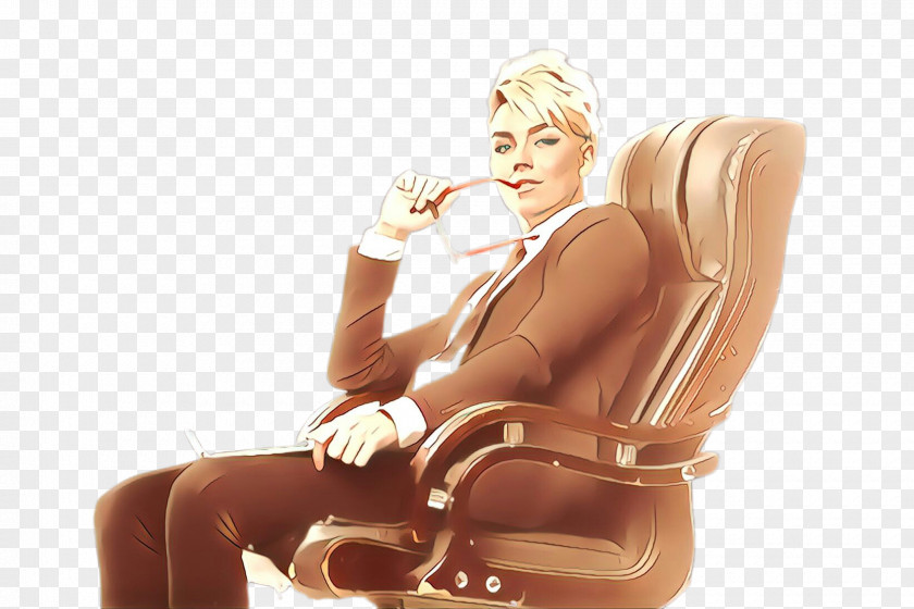 Recliner Furniture Sitting Blond Chair Leg Massage PNG