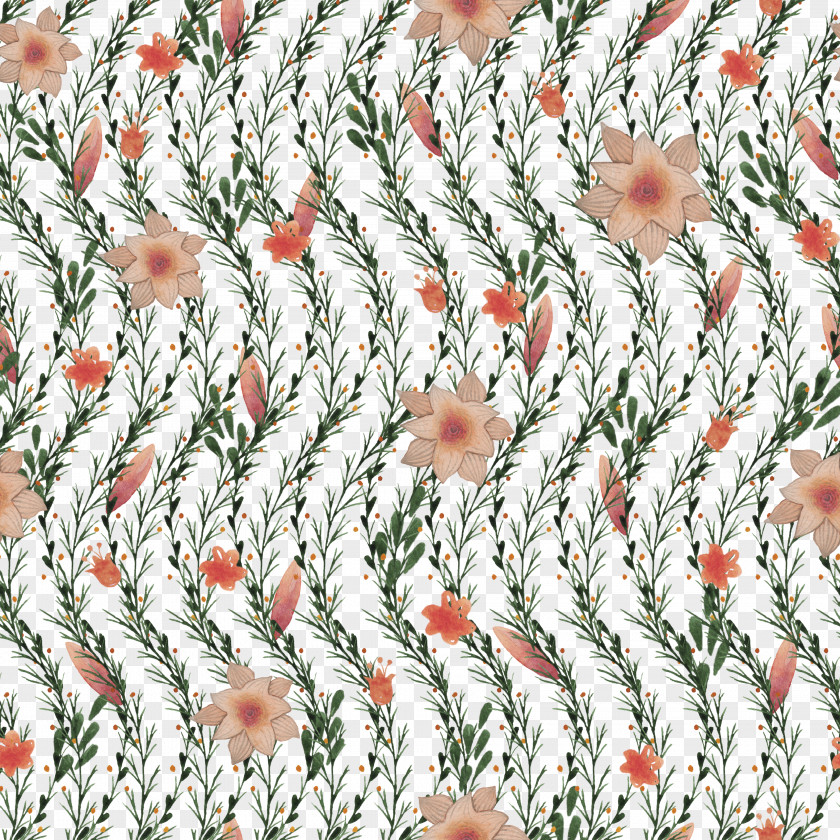 Watercolor Floral Background Shading Textile Flowering Plant Pattern PNG