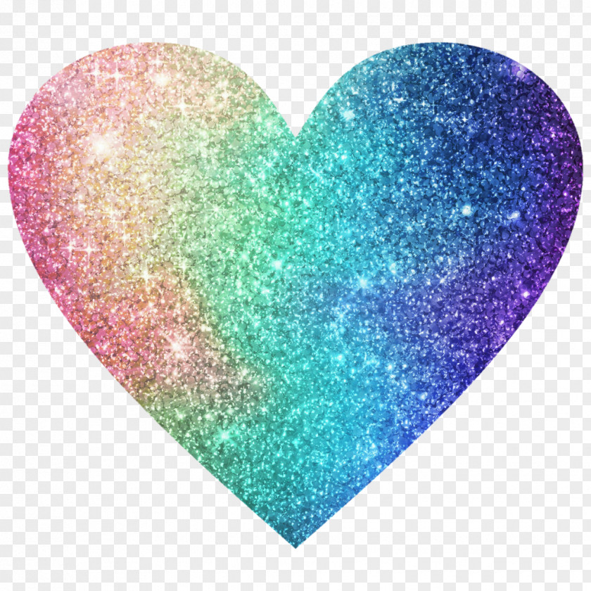 Heart Glitter Image Rainbow Color PNG