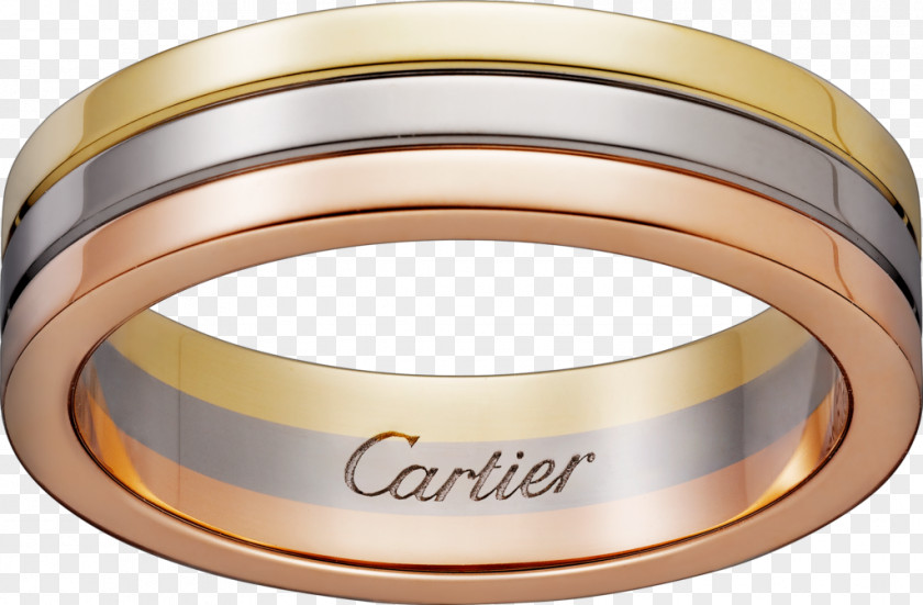 Pink Band Colored Gold Wedding Ring Cartier PNG