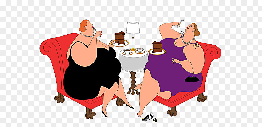 Cake Together Two Women Stock Photography Illustration PNG