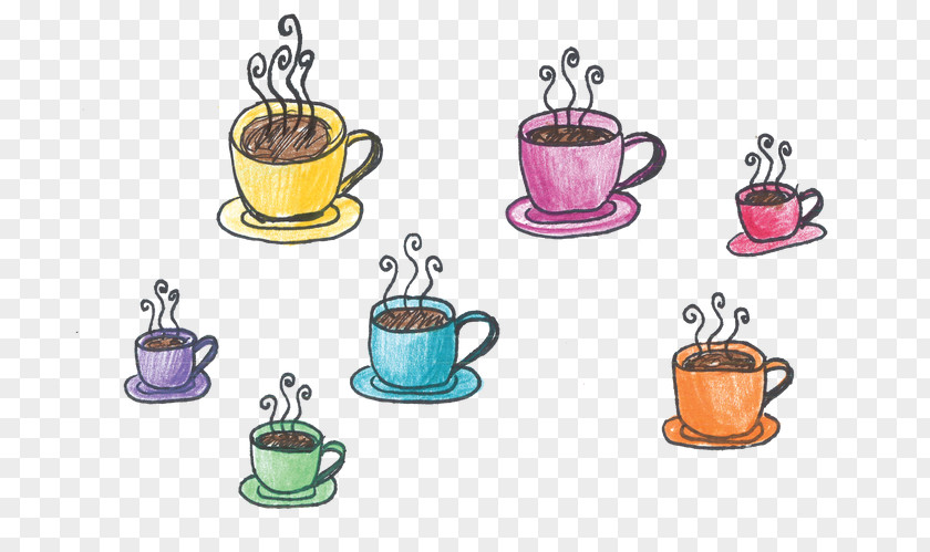 Doodle Coffee Cup Kettle Teapot PNG