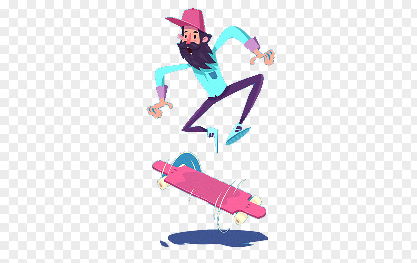 Flat Skateboarding Cartoon Skateboard Icon PNG