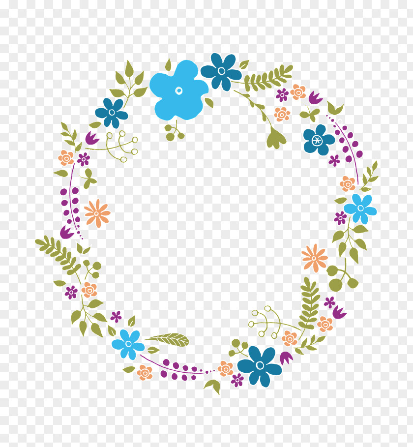 Floral Wreath Flower Drawing Design PNG