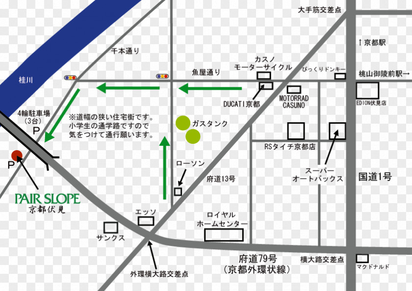 Kyoto ペアスロープ京都伏見 Map LAND Diagram PNG