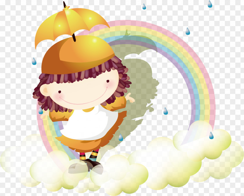 Rainbow Child Vector Illustration PNG