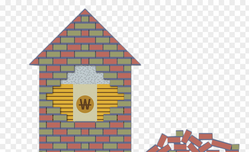Square Brick Wall Pile Construction Illustration PNG