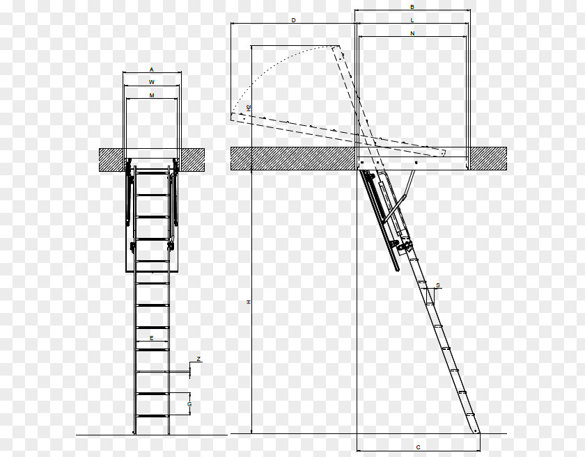 Ladder Stairs Scala Retrattile Attic Fire Escape PNG
