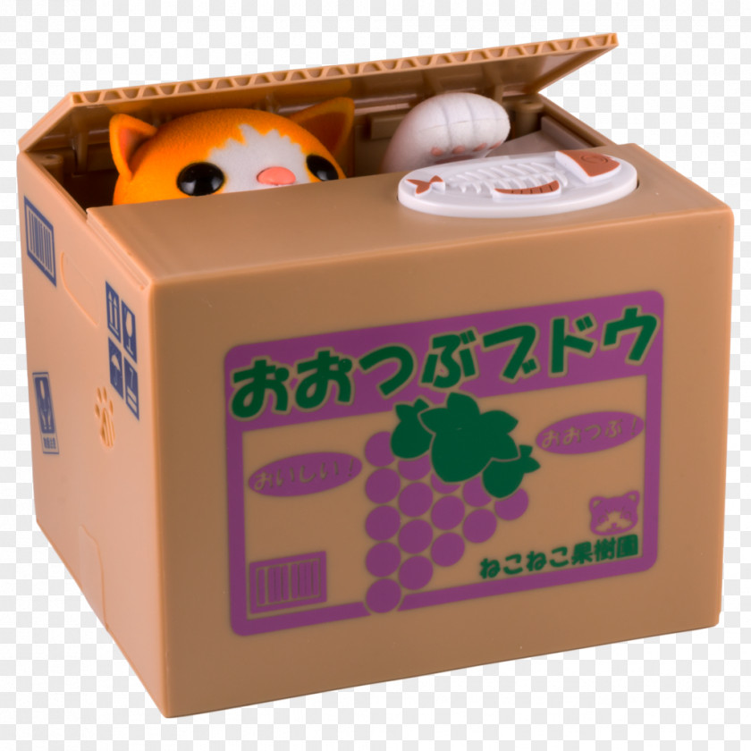 Orange Cat Bank Toy PNG