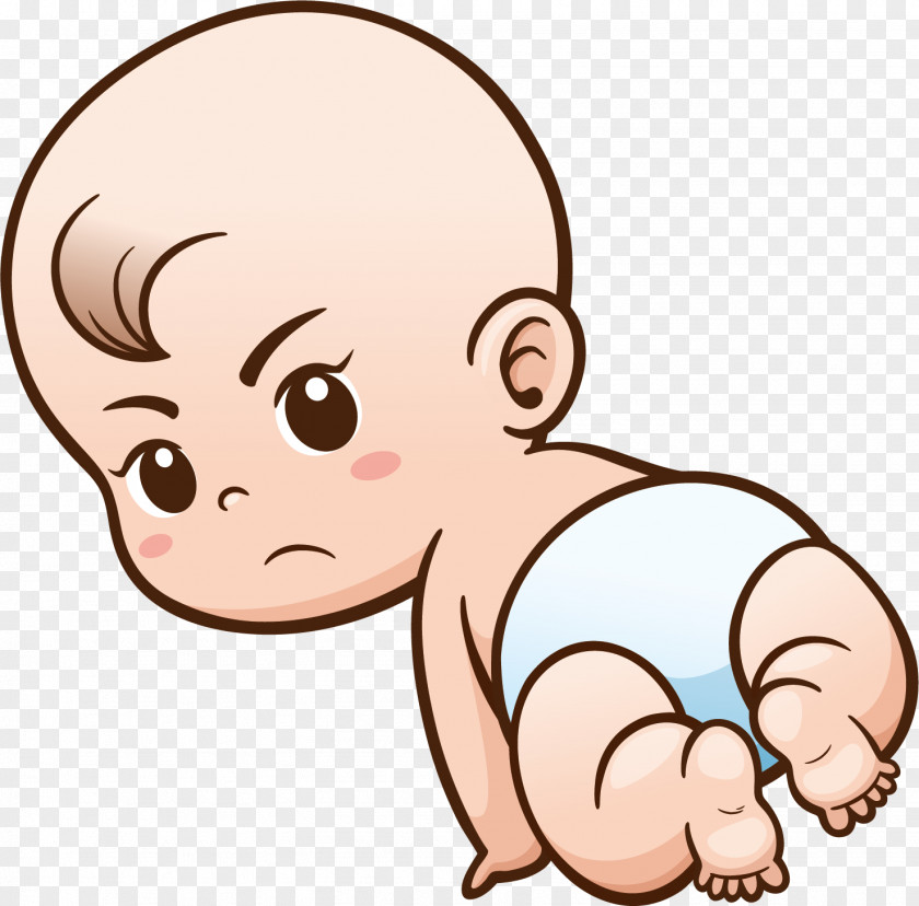 Sad Boy Diaper Infant Vector Graphics Image PNG