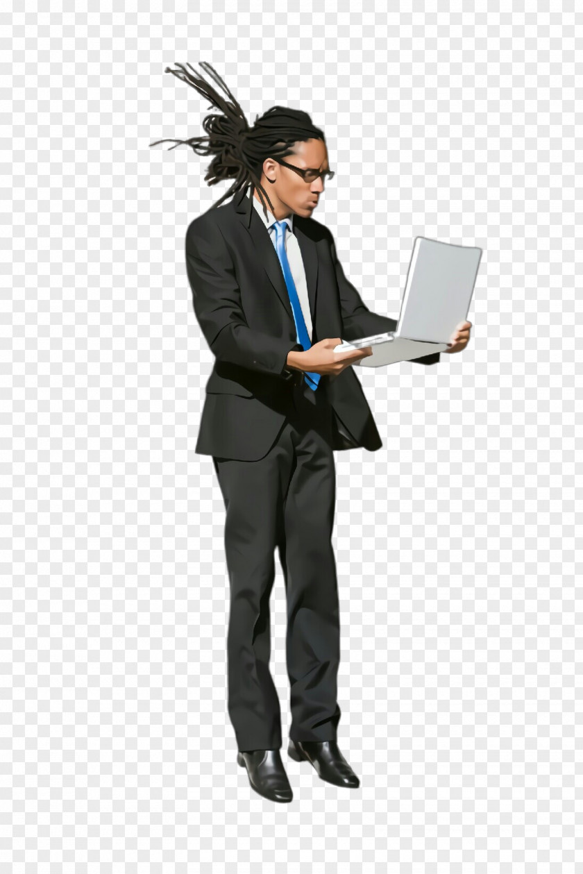 Standing Job Laptop Suit Business PNG