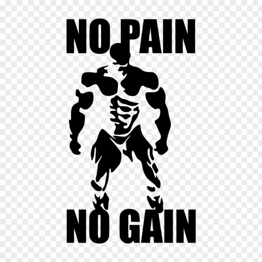 T-shirt Bodybuilding No Pain, Gain Fitness Centre Decal PNG