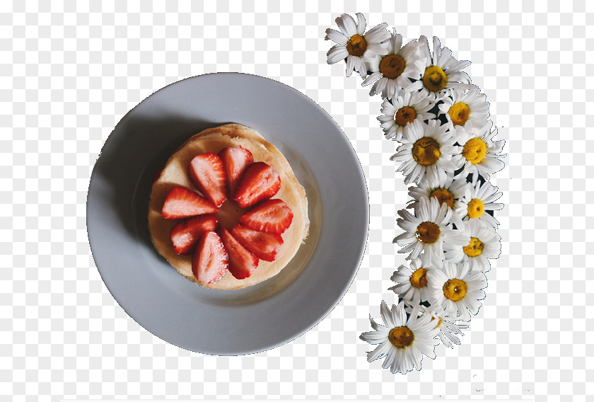 A Plate Of Fruit Cake Pancake Crxeape Breakfast Pavlova Strawberry PNG