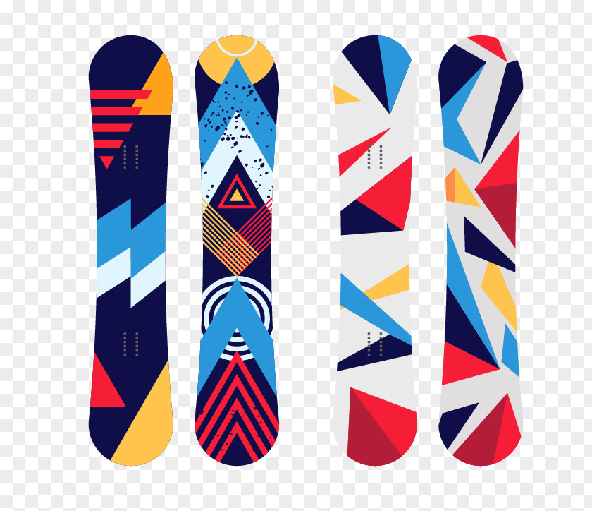 Colorful Skateboard Snowboarding PNG
