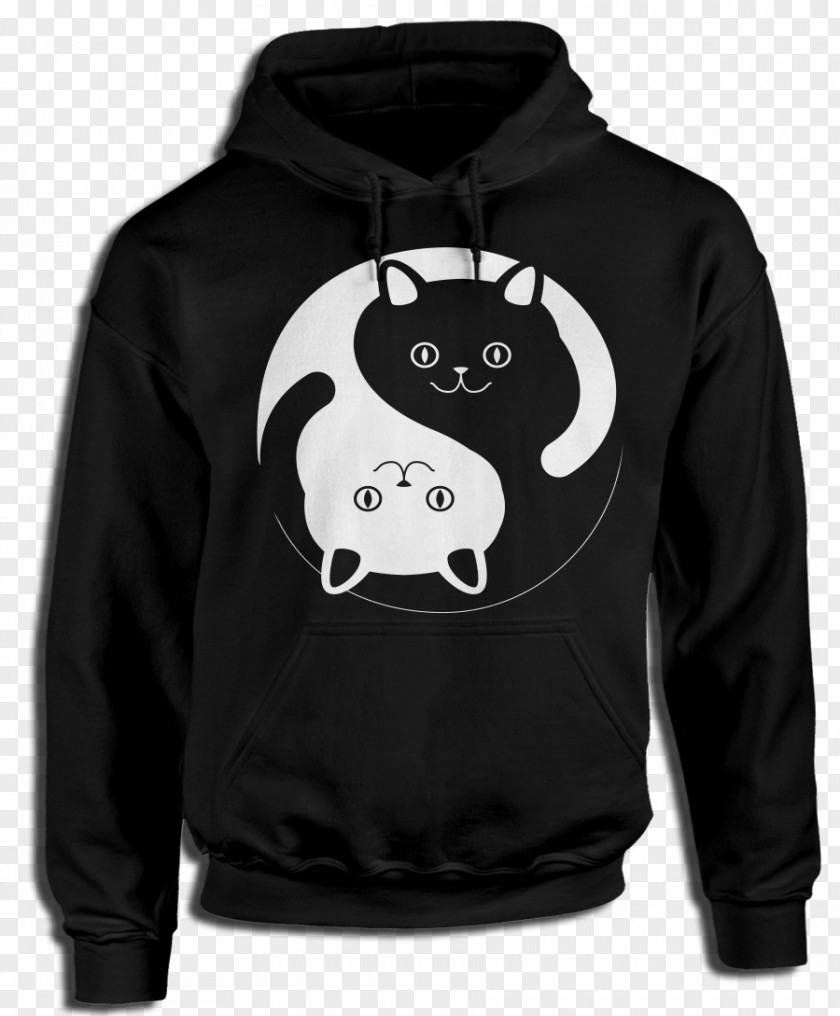 Yin Yang Cat Hoodie T-shirt Bluza Sweater Clothing PNG