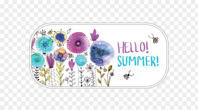 Hello Summer Flower Watercolor Painting Floral Design PNG