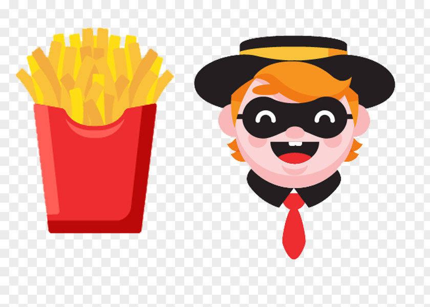 Fries And Boy French Illustration PNG