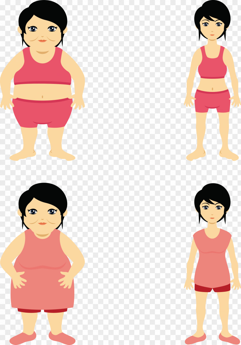 Obese Woman Vector Obesity Illustration PNG
