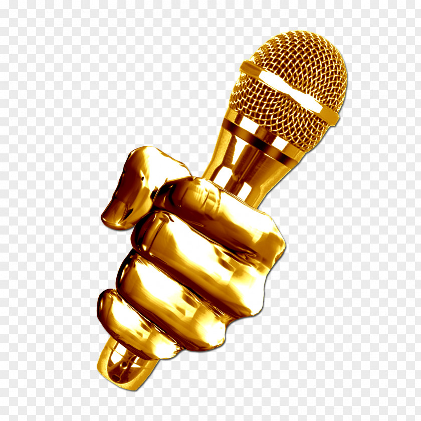 Sing! Karaoke Microphone Music PNG Music, Gold microphone, gold hand and mic illustration clipart PNG