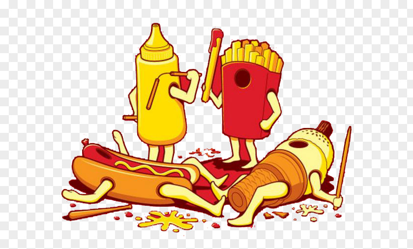 Fries Hamburger Hot Dog Ice Cream War French Fast Food PNG