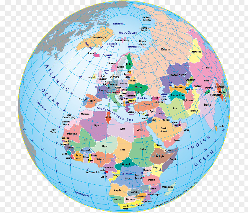 Globe Vector World Map Continent PNG