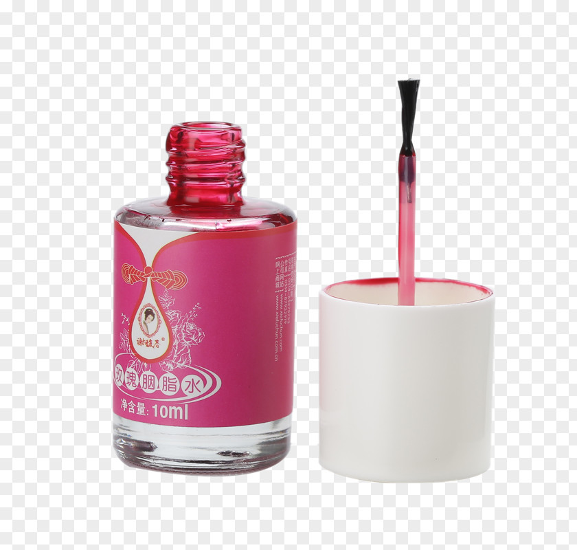 Xie Fu Chun Rose Rouge Water Lipstick Red Nail Polish PNG