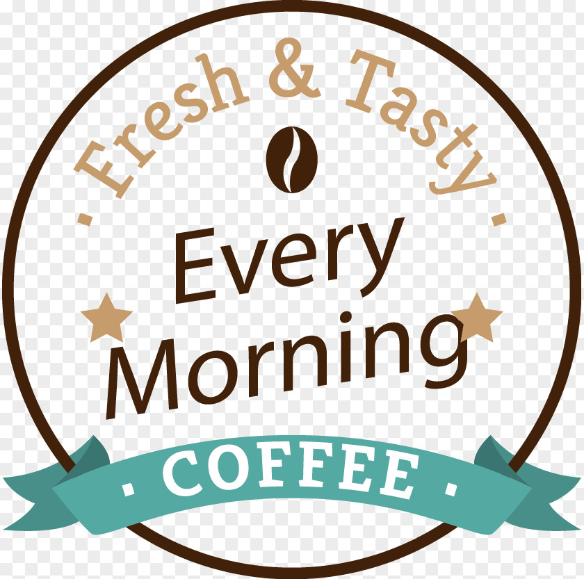 Breakfast Coffee Label Vector Clip Art PNG