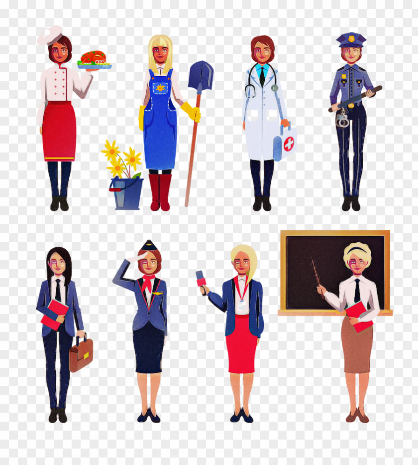 Uniform Standing Cartoon Costume Gesture PNG