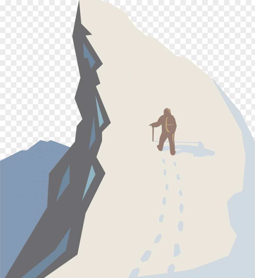 Vector Flat Travel Themes Mountaineering Poster Illustration PNG